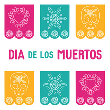 Day Of The Dead, Dia De Los Muertos Background, Square Banner, Greeting Card. Illustration, Cover For Website, Social Media.