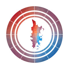 Poster - Phuket badge. Bright gradient logo of island in low poly style. Multicolored Phuket rounded sign with map in geometric style for your infographics.