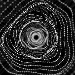 Poster - Abstract frame tunnel. Wormhole. 3D corridor grid.