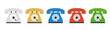 set of colorful vintage phone icon vector