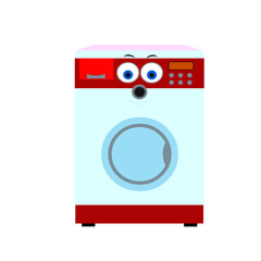 Wall Mural - Red Washing Machine - Cartoon Vector Image