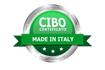 Made in ITALY  Chrome Shield with Gold Ribbon CIBO BIO CERTIFICATO 