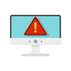 Poster - computer security alert icon. flat illustration of computer security alert vector icon for web desig