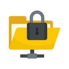 Poster - Secured folder icon. Flat illustration of secured folder vector icon for web design