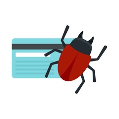 Poster - credit card bug icon. flat illustration of credit card bug vector icon for web design
