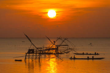 beautiful view point sunrise at pakpra phatthalung thailand