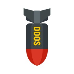 Poster - Dos hacker bomb icon. Flat illustration of dos hacker bomb vector icon for web design