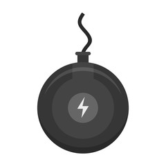 Sticker - Round wireless charger icon. Flat illustration of round wireless charger vector icon for web design