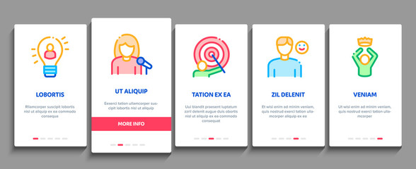 Poster - Human Talent Onboarding Mobile App Page Screen Vector Thin Line. Idea And Target, Diamond And Star, Signer, Speaker And Actor Talent Concept Linear Pictograms. Contour Illustrations