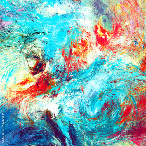 Sea summer wave. Bright artistic splashes. Abstract beautiful multicolor pain...