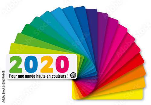 Carte de voeux 2020 aux couleurs vives présentant le concept du choix et de la diversité avec comme symbole un nuancier multiolore Tableau sur Toile