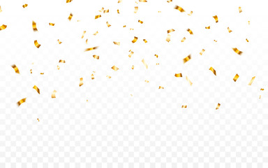 Wall Mural - gold confetti. celebration carnival falling shiny glitter confetti in gold color. luxury greeting ca