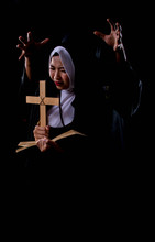 Nun Was Scary Of Killing On Black Background