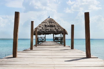 Wall Mural - Lake dock with hammocks, El Remate, Guatemala