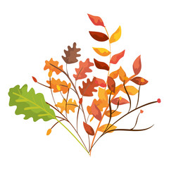 Poster - autumn branches with leafs design