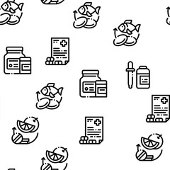 Poster - Supplements Seamless Pattern Vector Sport Contour Illustrations
