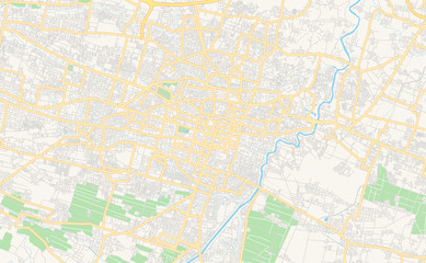  Printable street map of Surakarta, Indonesia