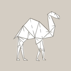 Sticker - origami camel illustration