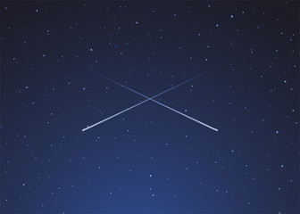Wall Mural - two shooting stars crossed