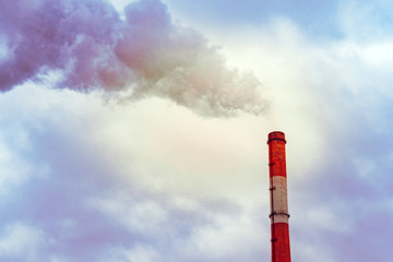 smoke from the pipes of the factory factory environment pollution ecology. Smoking pipes of thermal power plant