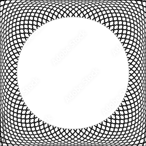 Circle 3D frame. Geometric convex pattern.