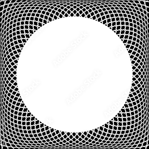 Circle 3D frame. Geometric convex pattern.