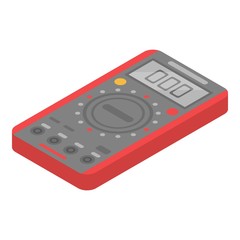 Poster - Red electric tester icon. Isometric of red electric tester vector icon for web design isolated on white background