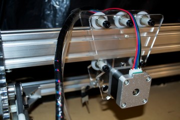 3d printer element. Step motor close up