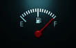 A closeup of a car fuel gauge. 3d render