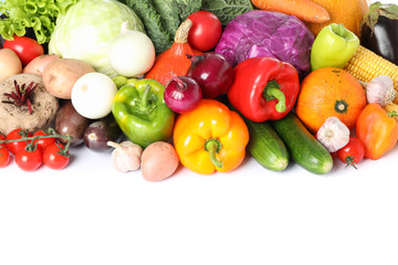  Composition with fresh vegetables isolated on white background