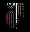 American CAN Flag with Military Army Green Stripe Distress Grunge with Stars	