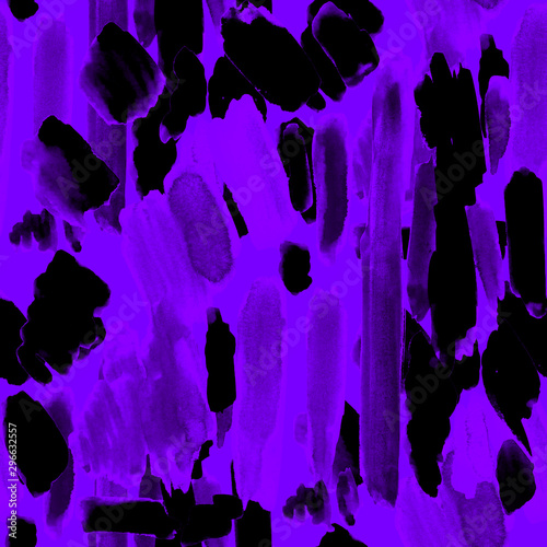 Watercolor seamless pattern with multicolored brush strokes. Abstract texture...