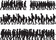 © Sylwia Nowik - Group of people. Crowd of people silhouettes.