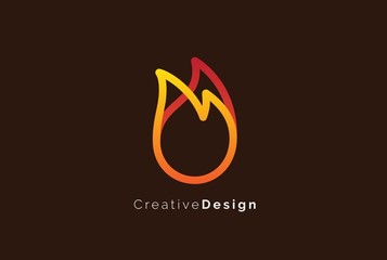 Wall Mural - Fire flame simple logo template