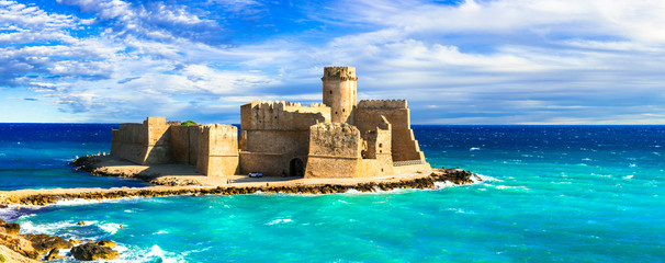 beautiful medieval castles of Italy  - Le Castella.  Isola di Capo Rizzuto in Calabria