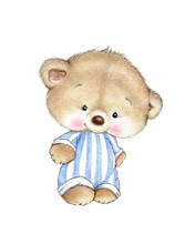 Cute Teddy Bear On White Background