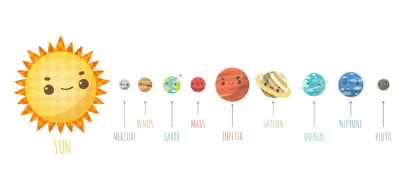 Wall Mural - set of universe, solar system planet and space element on universe background. vector illustration i