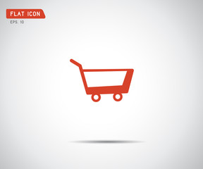 flat shopping cart icon, logo design vector illustration