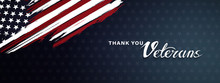 Thank You Veterans, November 11, Honoring All Who Served, Posters, Modern Brush Design Vector Illustration