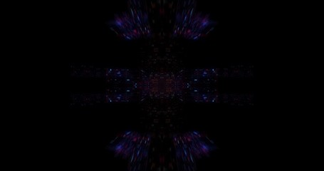 Poster - Abstract technology big data cloud computing background with bright neon lines and dots. Flying in Digital Cyber City Particles HUD. floating circuits. Seamless loop, 3D render