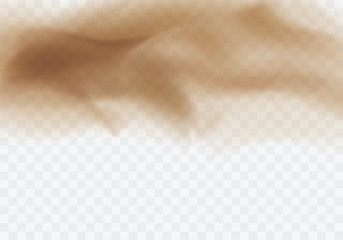 Wall Mural - desert sandstorm, brown dusty cloud or dry sand flying with gust of wind, big explosion realistic te