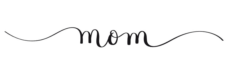 Canvas Print - MOM vector brush calligraphy banner with swashes