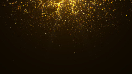 New year 2020. Bokeh background. Lights abstract. Merry Christmas backdrop. Gold glitter light. Defocused particles. Isolated on black. Overlay. Golden color