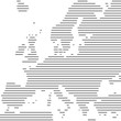 Karte von Europa gestreift grau