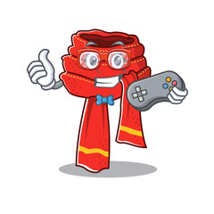 Poster - Gamer scarf cartoon with the character shape