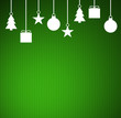 Grüner Hintergrund für Weihnachten mit Dekoration und Textfreiraum