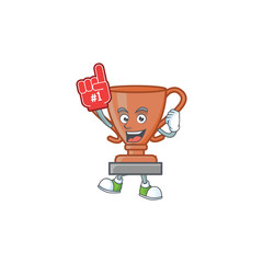 Poster - Foam finger icon bronze trophy in the cartoon