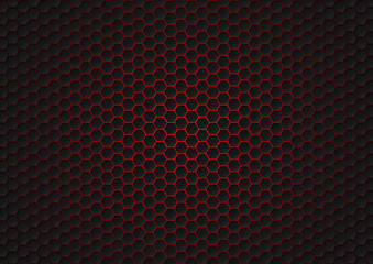 Poster - Abstract black hexagon pattern of futuristic texture