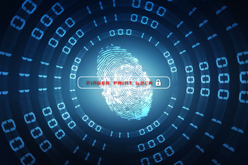 Fingerprint Scanning Technology Concept 2d Illustration