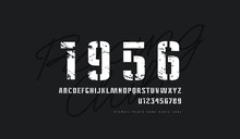 Stencil-plate Sans Serif Font In Military Style
